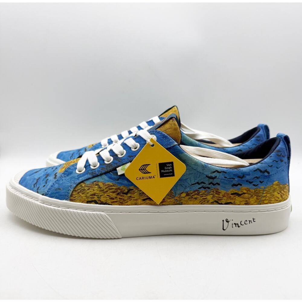Cariuma X Van Gogh Womens VGM OCA Low Sneaker US 9 Blue Wheatfield Canvas NIB - Picture 8 of 14
